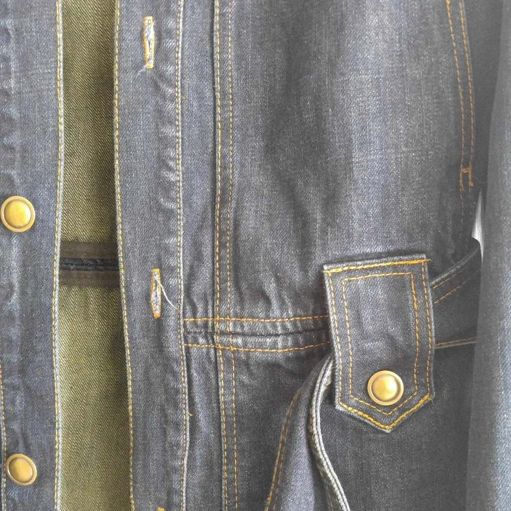 Free People Military Denim Trench Dress Jacket - Picture 4 of 7